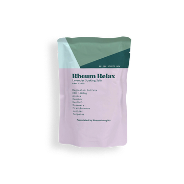 Rheum Relax packaging with green and purple design on a white background